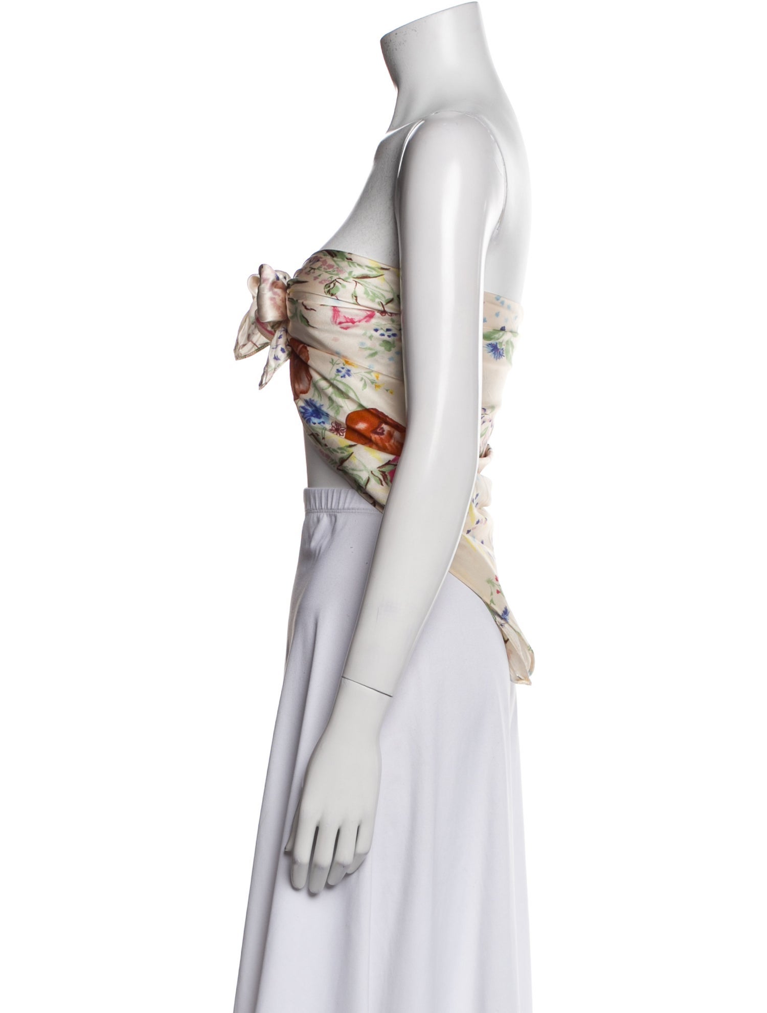 Reformation Floral Print Strapless Crop Top